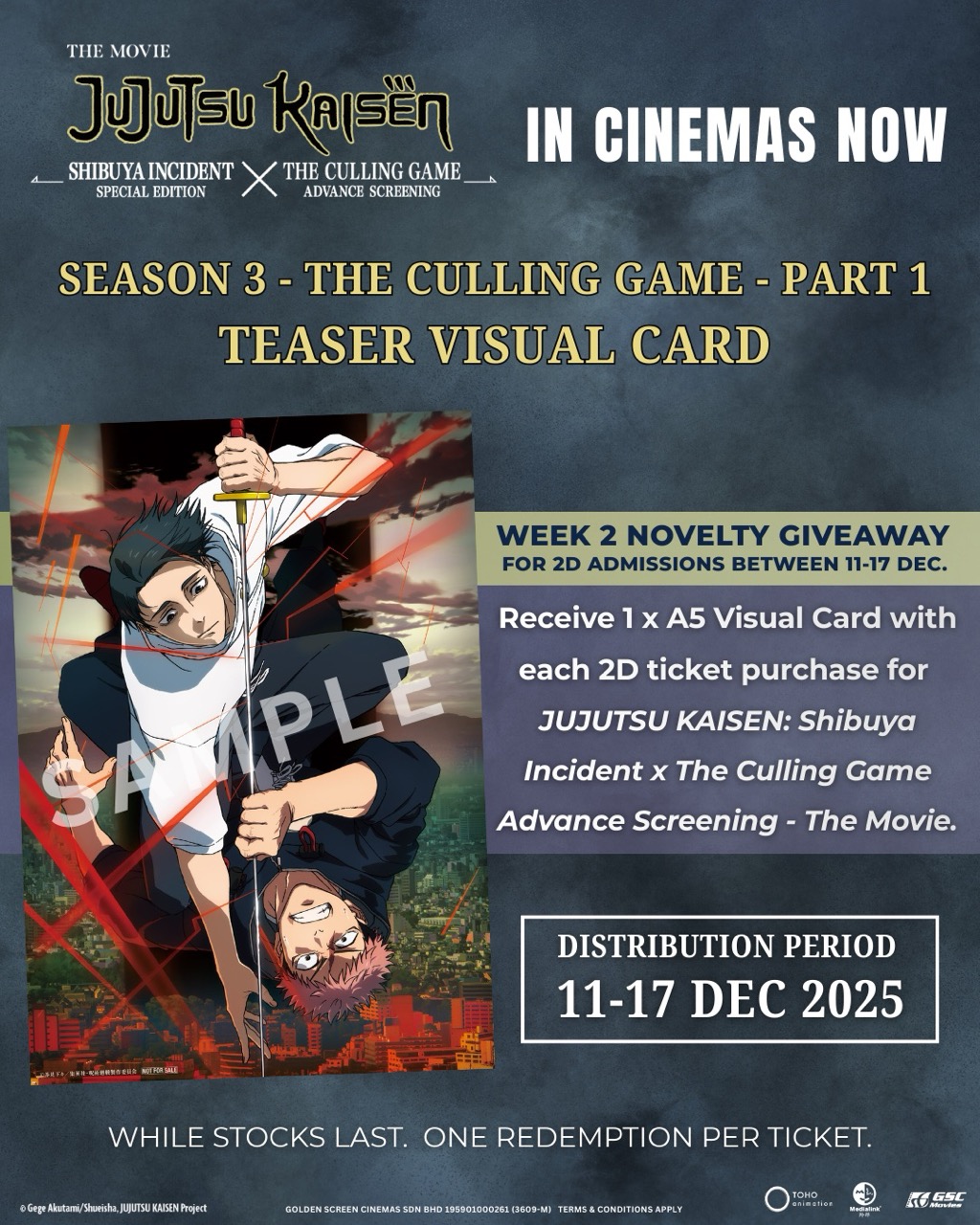 Jujutsu Kaisen A5 Poster Week 2 Giveaway